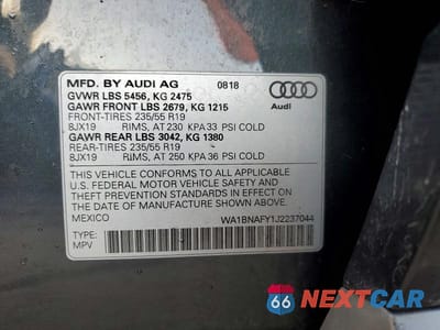 Zdjęcie 13 z 13 samochodu: 2018 AUDI Q5 PREMIUM PLUS VIN:WA1BNAFY1J2237044 - miniatura