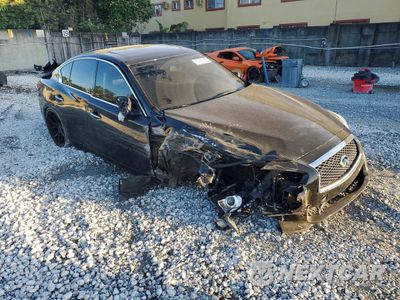 Czwarte zdjęcie samochodu z boku: 2014 INFINITI Q50 BASE VIN:JN1BV7AP8EM675130 - miniatura