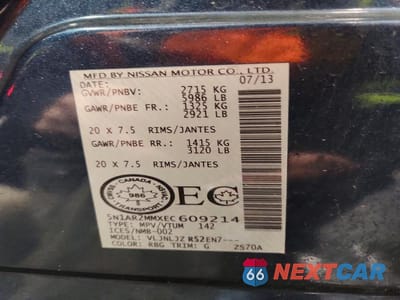 Zdjęcie 13 z 13 samochodu: 2014 NISSAN TRUCK/VAN PATHFINDER S 4DR 4WD VIN:5N1AR2MMXEC609214 - miniatura