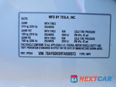 Zdjęcie 12 z 13 samochodu: 2026 TESLA MODEL Y VIN:7SAYGDED9TA500973 - miniatura