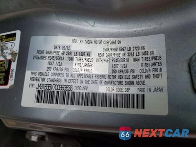Zdjęcie 13 z 13 samochodu: 2012 MAZDA CX-9 VIN:JM3TB3BV7C0353638 - miniatura