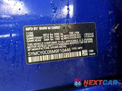 Zdjęcie 12 z 12 samochodu: 2021 BMW X6 M VIN:5YMCY0C06M9F10446 - miniatura