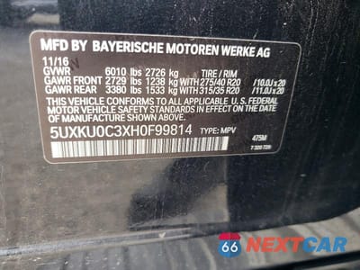 Zdjęcie 14 z 14 samochodu: 2017 BMW X6 SDRIVE35I VIN:5UXKU0C3XH0F99814 - miniatura