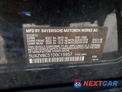 Zdjęcie 13 z 13 samochodu: 2013 BMW X5 XDRIVE50I VIN:5UXZV8C51D0C15957 - miniatura