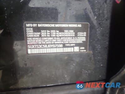 Zdjęcie 13 z 14 samochodu: 2018 BMW X3 XDRIVEM40I VIN:5UXTS3C58J0Y97598 - miniatura