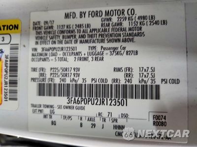 Zdjęcie 12 z 12 samochodu: 2018 FORD FUSION SE PHEV VIN:3FA6P0PU2JR123501 - miniatura