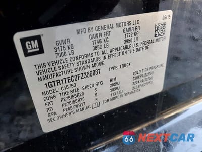 Zdjęcie 12 z 12 samochodu: 2015 GMC SIERRA C1500 VIN:1GTR1TEC0FZ356087 - miniatura
