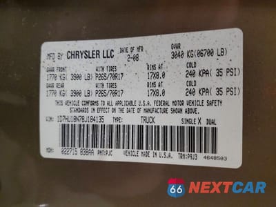 Zdjęcie 12 z 12 samochodu: 2008 DODGE RAM 1500 VIN:1D7HU18N78J184135 - miniatura