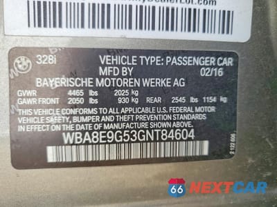 Zdjęcie 13 z 13 samochodu: 2016 BMW 328 I SULEV VIN:WBA8E9G53GNT84604 - miniatura
