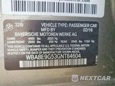 Zdjęcie 13 z 13 samochodu: 2016 BMW 328 I SULEV VIN:WBA8E9G53GNT84604 - miniatura