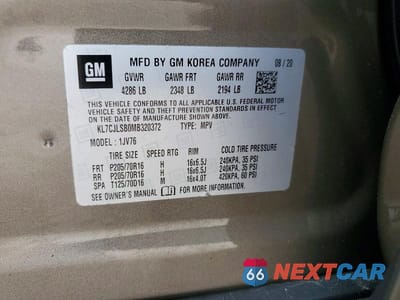 Zdjęcie 13 z 13 samochodu: 2021 CHEV TRAX 1LT VIN:KL7CJLSB0MB320372 - miniatura