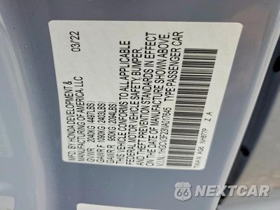 Zdjęcie 12 z 12 samochodu: 2022 HONDA ACCORD HYBRID SPORT VIN:1HGCV3F23NA017645 - miniatura