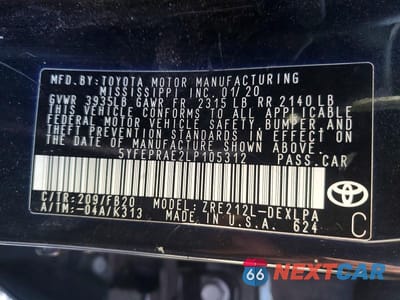 Zdjęcie 12 z 12 samochodu: 2020 TOYOTA COROLLA LE VIN:5YFEPRAE2LP105312 - miniatura