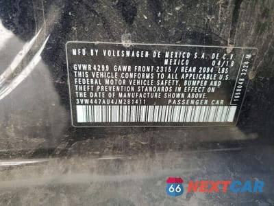 Zdjęcie 12 z 12 samochodu: 2018 VOLKSWAGEN GTI S/SE VIN:3VW447AU4JM281411 - miniatura