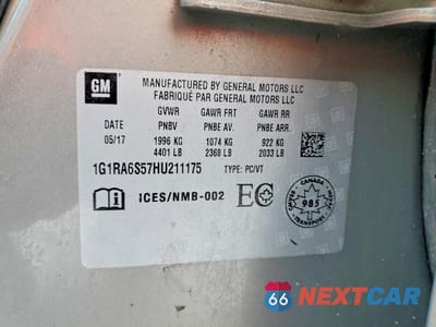 Zdjęcie 12 z 12 samochodu: 2017 CHEVROLET VOLT LT VIN:1G1RA6S57HU211175 - miniatura