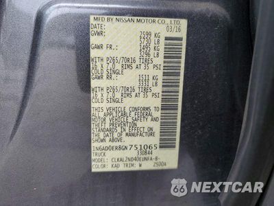 Zdjęcie 12 z 12 samochodu: 2016 NISSAN FRONTIER S VIN:1N6AD0ER8GN751065 - miniatura