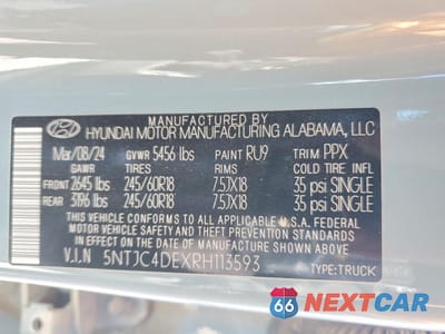 Zdjęcie 13 z 13 samochodu: 2024 HYUNDAI SANTA CRUZ SEL VIN:5NTJC4DEXRH113593 - miniatura