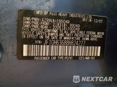 Zdjęcie 12 z 13 samochodu: 2008 SUBARU IMPREZA OUTBACK SPORT VIN:JF1GH63688H824227 - miniatura