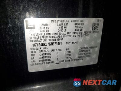 Zdjęcie 13 z 13 samochodu: 2016 CADILLAC ESCALADE LUXURY VIN:1GYS4BKJ7GR379481 - miniatura