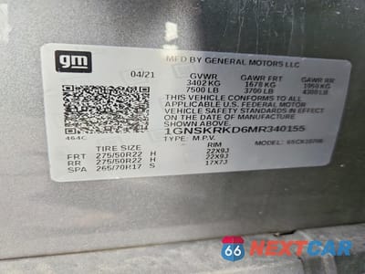 Zdjęcie 13 z 14 samochodu: 2021 CHEVROLET TAHOE K1500 RST VIN:1GNSKRKD6MR340155 - miniatura