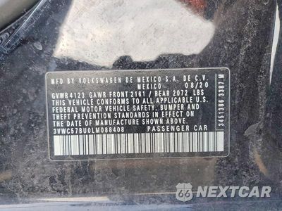 Zdjęcie 12 z 12 samochodu: 2020 VOLKSWAGEN JETTA S VIN:3VWC57BU0LM088408 - miniatura