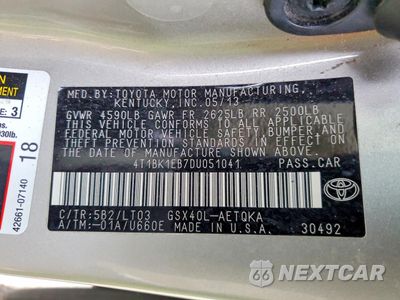 Zdjęcie 12 z 13 samochodu: 2013 TOYOTA AVALON BASE VIN:4T1BK1EB7DU051041 - miniatura
