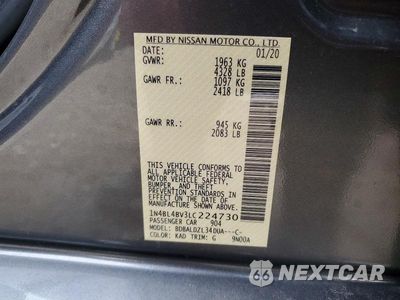 Zdjęcie 12 z 12 samochodu: 2020 NISSAN ALTIMA S VIN:1N4BL4BV3LC224730 - miniatura