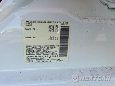 Zdjęcie 12 z 13 samochodu: 2020 NISSAN ALTIMA S VIN:1N4BL4BV9LC121845 - miniatura