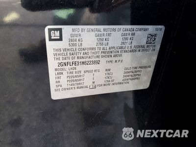 Zdjęcie 13 z 15 samochodu: 2017 CHEVROLET EQUINOX LT VIN:2GNFLFE31H6223892 - miniatura