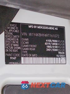 Zdjęcie 13 z 13 samochodu: 2024 MERCEDES-BENZ SPRINTER 2500 VIN:W1Y4KBHY4RT161072 - miniatura