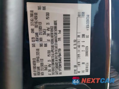 Zdjęcie 12 z 12 samochodu: 2020 FORD F150 SUPERCREW VIN:1FTEW1E48LFB41759 - miniatura