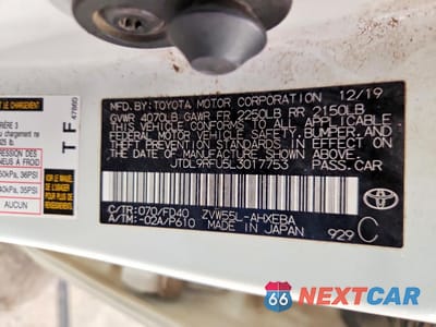 Zdjęcie 12 z 12 samochodu: 2020 TOYOTA PRIUS LE VIN:JTDL9RFU5L3017753 - miniatura