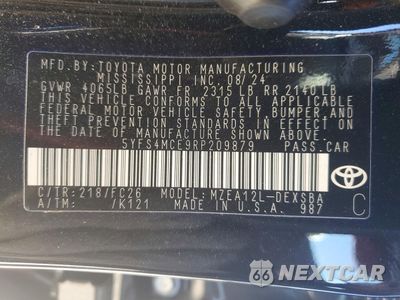 Zdjęcie 12 z 13 samochodu: 2024 TOYOTA COROLLA SE VIN:5YFS4MCE9RP209879 - miniatura