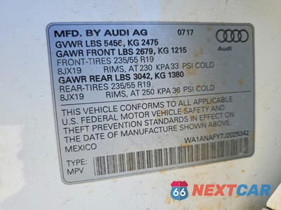 Zdjęcie 13 z 13 samochodu: 2018 AUDI Q5 PREMIUM VIN:WA1ANAFY7J2025342 - miniatura