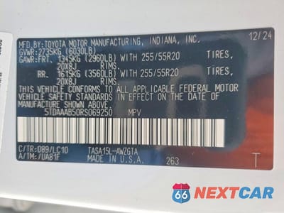 Zdjęcie 13 z 13 samochodu: 2024 TOYOTA GRAND HIGHLANDER XLE VIN:5TDAAAB50RS069250 - miniatura