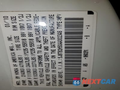 Zdjęcie 14 z 14 samochodu: 2010 ACURA RDX TECHNOLOGY VIN:5J8TB2H50AA002346 - miniatura
