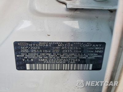 Zdjęcie 13 z 14 samochodu: 2023 HYUNDAI SONATA HYBRID VIN:KMHL24JJ0PA077649 - miniatura