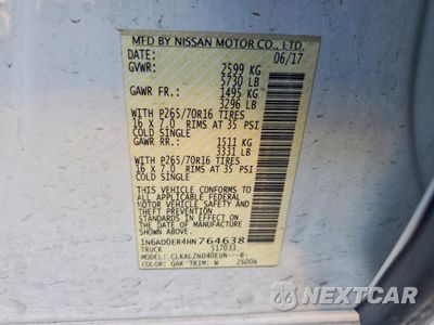 Zdjęcie 12 z 13 samochodu: 2017 NISSAN FRONTIER S VIN:1N6AD0ER4HN764638 - miniatura