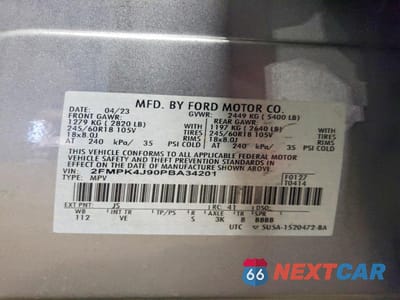 Zdjęcie 13 z 13 samochodu: 2023 FORD EDGE SEL VIN:2FMPK4J90PBA34201 - miniatura