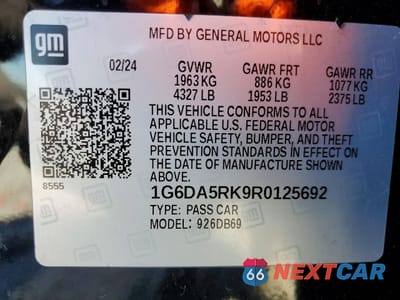 Zdjęcie 13 z 13 samochodu: 2024 CADILLAC CT4 LUXURY VIN:1G6DA5RK9R0125692 - miniatura