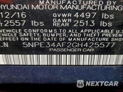 Zdjęcie 12 z 12 samochodu: 2016 HYUNDAI SONATA SPORT VIN:5NPE34AF2GH425577 - miniatura