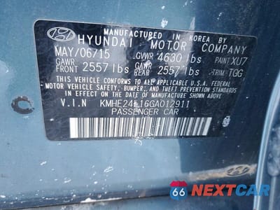 Zdjęcie 12 z 12 samochodu: 2016 HYUNDAI SONATA HYBRID VIN:KMHE24L16GA012911 - miniatura