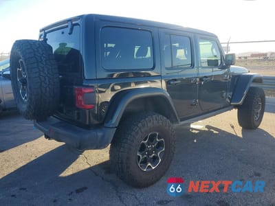 Trzecie zdjęcie samochodu z tyłu: 2021 JEEP WRANGLER UNLIMITED RUBICON 4XE VIN:1C4JJXR61MW674811 - miniatura