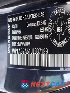 Zdjęcie 12 z 12 samochodu: 2018 PORSCHE MACAN S VIN:WP1AB2A51JLB37189 - miniatura