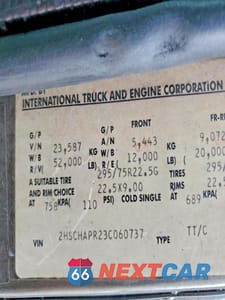Zdjęcie 10 z 10 samochodu: 2003 INTERNATIONAL 9900I SEMI TRUCK VIN:2HSCHAPR23C060737 - miniatura