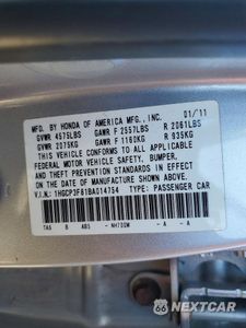 Zdjęcie 12 z 12 samochodu: 2011 HONDA ACCORD EXL VIN:1HGCP3F81BA014754 - miniatura