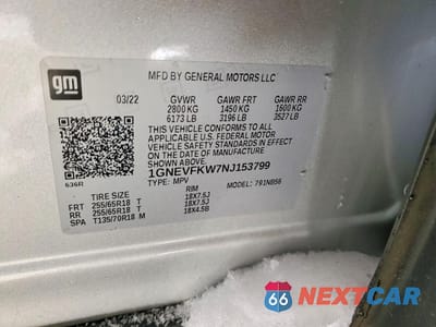 Zdjęcie 13 z 14 samochodu: 2022 CHEVROLET TRAVERSE LS VIN:1GNEVFKW7NJ153799 - miniatura