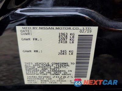 Zdjęcie 13 z 13 samochodu: 2019 NISSAN ALTIMA SL VIN:1N4BL4EV0KC202825 - miniatura