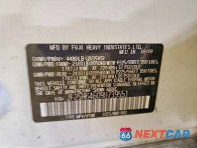 Zdjęcie 12 z 12 samochodu: 2009 SUBARU FORESTER 2.5X LIMITED VIN:JF2SH64609H739551 - miniatura