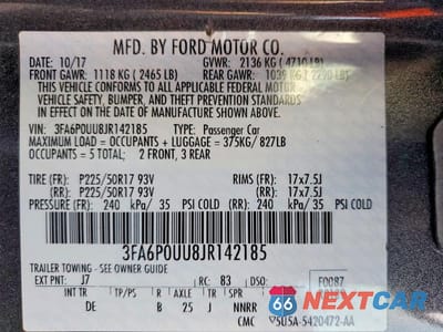 Zdjęcie 12 z 12 samochodu: 2018 FORD FUSION S HYBRID VIN:3FA6P0UU8JR142185 - miniatura
